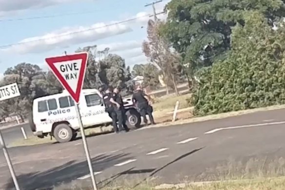 Police respond after shots were fired in the small Queensland town of Tara, west of Brisbane, on Wednesday afternoon.