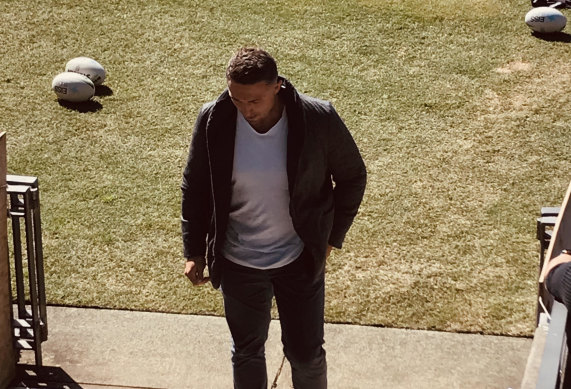 Sam Burgess made a surprise cameo at Redfern Oval on Thursday morning.