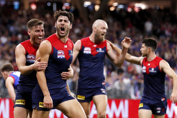 A Christian Petracca-inspired Melbourne stormed to premiership victory over the Bulldogs. 