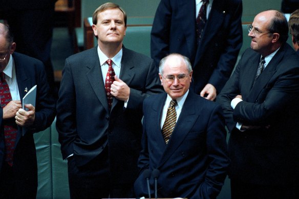 Peter Costello, John Howard and Peter Reith in 1999.