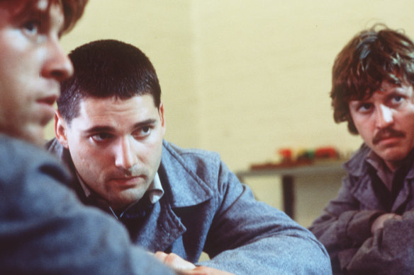 From left: Simon Lyndon as Jimmy Loughnan, Eric Bana as Chopper and Dan Wylie as Bluey.