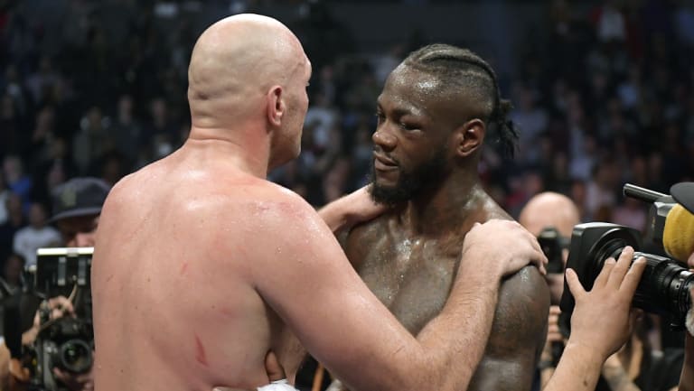 Wilder and Fury embrace after the  fight.
