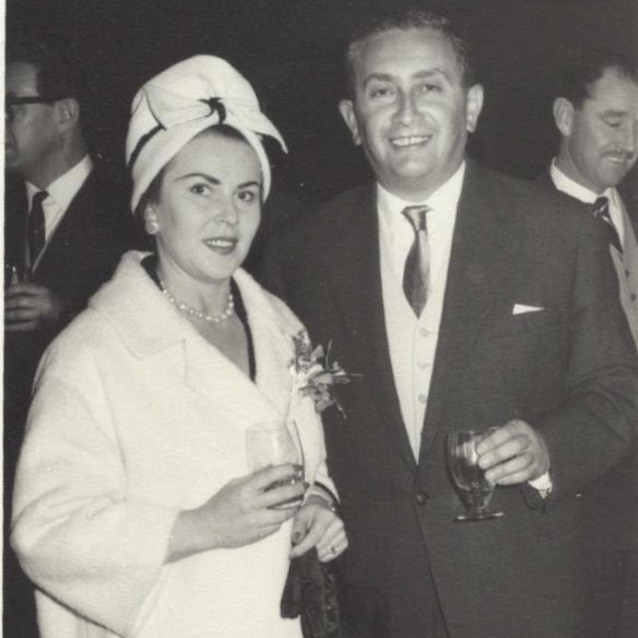 Eta and John Saunders at the opening of the Burwood shopping centre in the mid-1960s. 