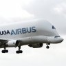 An Airbus Beluga landing at Toulouse.