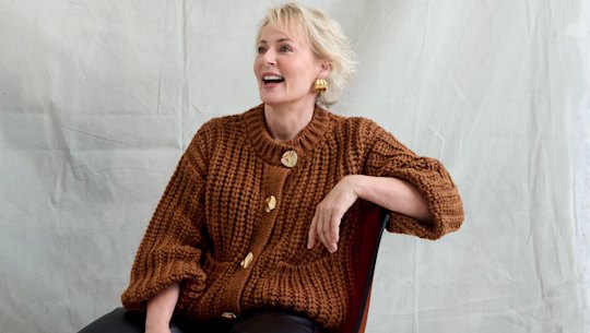 Amanda Keller wears Zara cardigan and pants, Anna Rossi earrings (worn throughout).