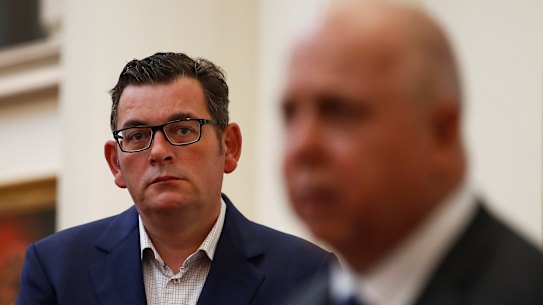 Premier Daniel Andrews and Treasurer Tim Pallas outline the deficits and debt levels left by the coronavirus recession.