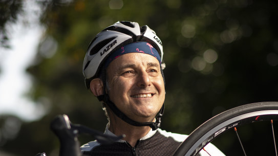 Mike Tomalaris and bike. 