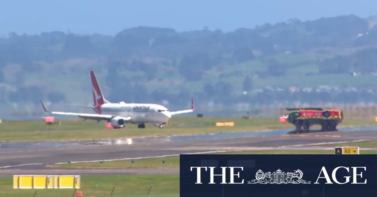 Qantas Auckland flight points emergency name over Tasman Sea