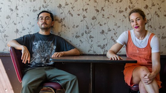 Keep Sydney Open party founder Tyson Koh, and upper house candidate, Jess Miller. 