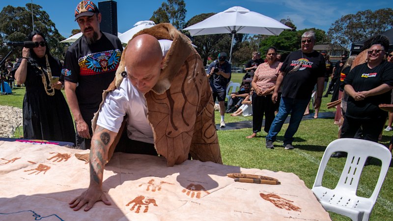 Australia’s first treaty sealed by handprints on kangaroo skin
