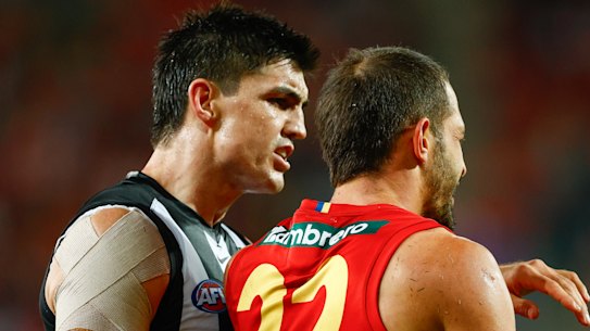 Brayden Maynard and Ben Long went toe to toe on Saturday night, but Long was the only one suspended from the game.