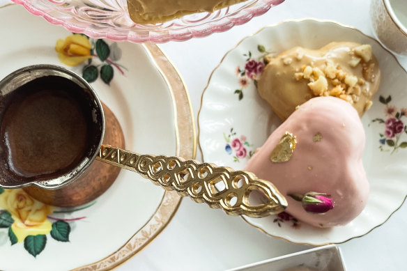 Heart shaped traditional ma’amoul 
 for Mother’s Day, at Smeed.