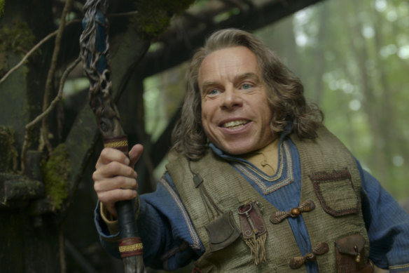 Warwick Davis in action as Willow Ufgood in the new series of Willow.