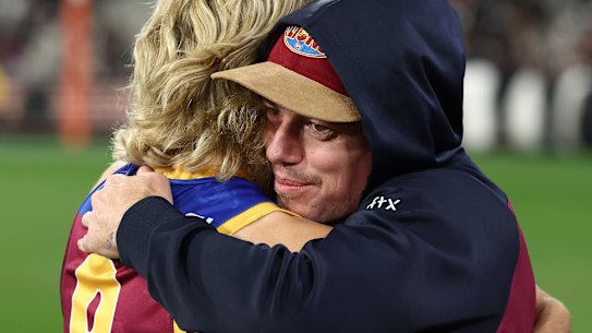 Still in the frame: Lions star Lachie Neale trained well on Saturday.