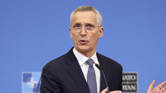 NATO Secretary General Jens Stoltenberg in Brussels on Monday, April 3, 2023 