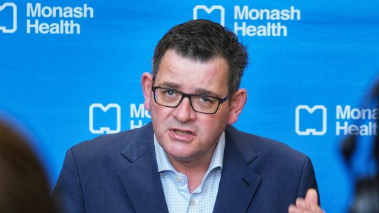 Premier Daniel Andrews at Monash Health.
