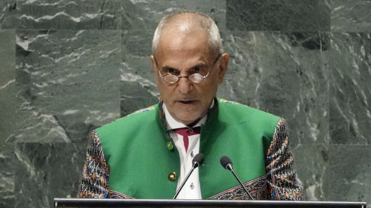 East Timor President Jose Ramos-Horta addresses the United Nations General Assembly in New York last month.