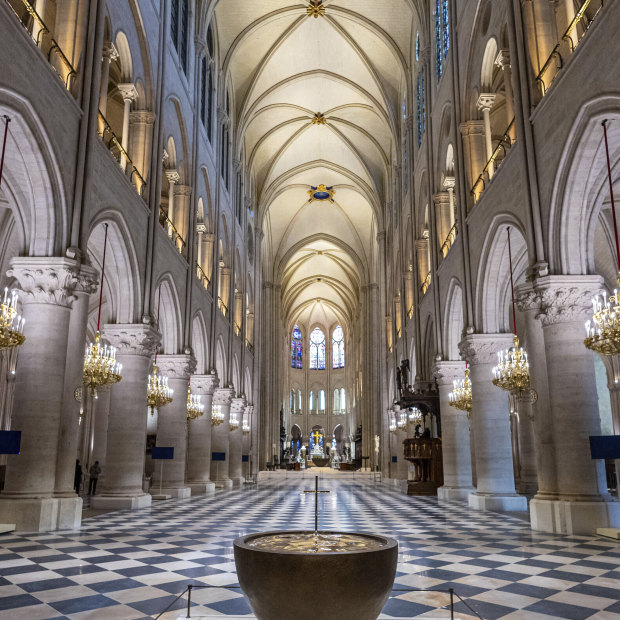 The baptistry designed by French artist and designer Guillaume Bardet.