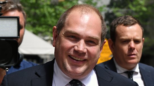 Jamie Clements arrives at the ICAC on Thursday.