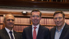 Ken Henry, Dominic Perrottet and David Thodey at a Federation reform event at NSW Parliament House in February.