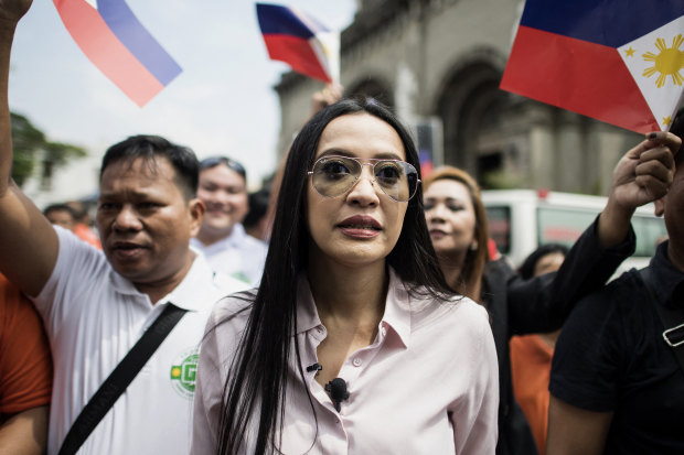 Former pop star and sex blogger Mocha Uson spruiked for Duterte in 2016.