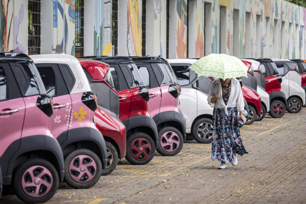 China’s electric vehicle companies dominate the local market. 