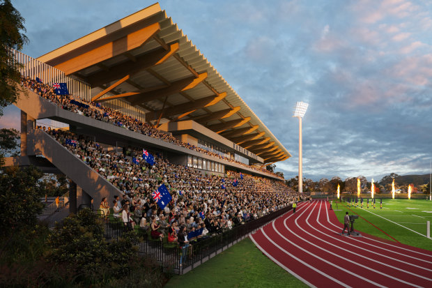 The planned western grandstand at Barlow Park.