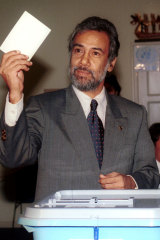 Jose 'Xanana' Gusmao casts his ballot.