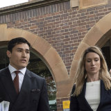 Sam Burgess's lawyer, Bryan Wrench, leaves Moss Vale Court house.
