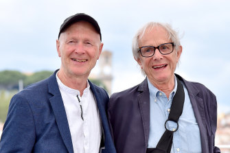 Paul Laverty and Ken Loach attend the Sorry We Missed You photocall at the 72nd annual Cannes Film Festival earlier this year.