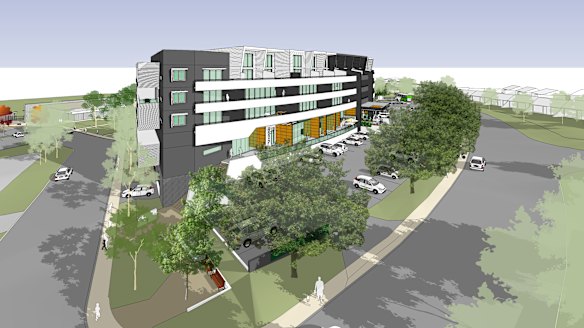 A 3D artist's impression of the proposed Giralang shops development.