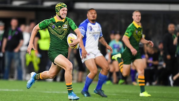 Kalyn Ponga in action for Australia at the 2019 World Nines.