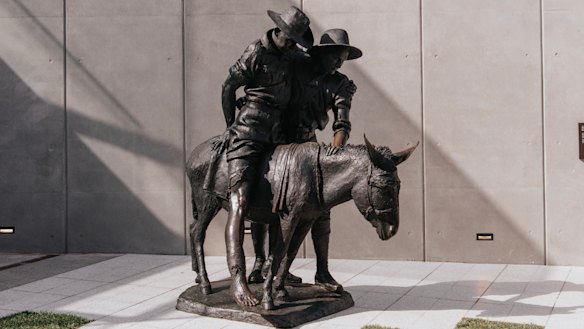 The well-known sculpture of Simpson and his donkey is now in a prominent position as part of the redevelopment of the Australian War Memorial.