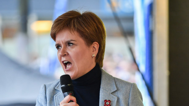 Scotland's First Minister Nicola Sturgeon addresses Independence supporters.