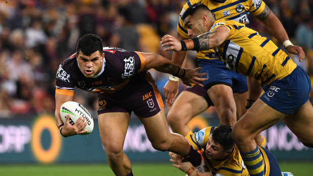 Bucking Bronco: David Fifita scored a try and set up the winning field goal with a rampaging run. 