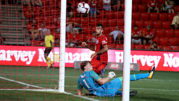 Nikola Mileusnic of United scores in the 98th minute of the match.