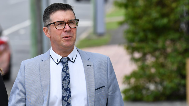 Former Ipswich Mayor Andrew Antoniolli arrives at the Ipswich Magistrates Court on Monday.