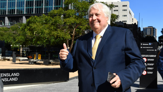 Clive Palmer is seen outside the Brisbane Supreme Court in Brisbane, Monday