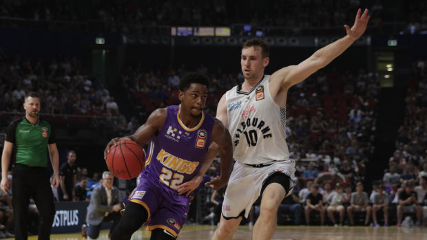 Star turn: Casper Ware of the Sydney Kings controls the ball during the match against his former side Melbourne United yesterday.
