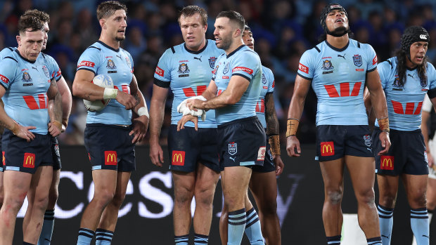 The Blues after conceding an early try.