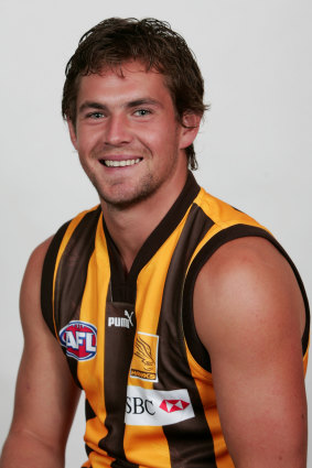 In the beginning: Luke Hodge after signing for Hawthorn in 2005.
