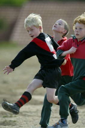 Kicking goals: a match at Bannockburn Primary in Geelong, 2005.