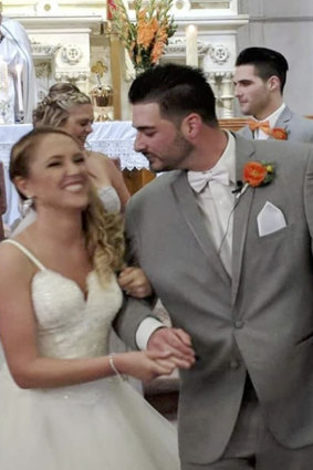 Erin and Shane McGowan attend their wedding reception in Amsterdam, NY. The couple were among the 20 people who died in Saturday's limousine crash .