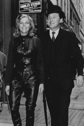Honor Blackman and Patrick Macnee in the Avengers, circa 1963.