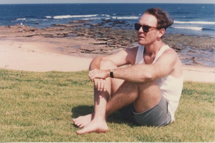 A time for contemplation: Lindsay Barrett on a beach in NSW.