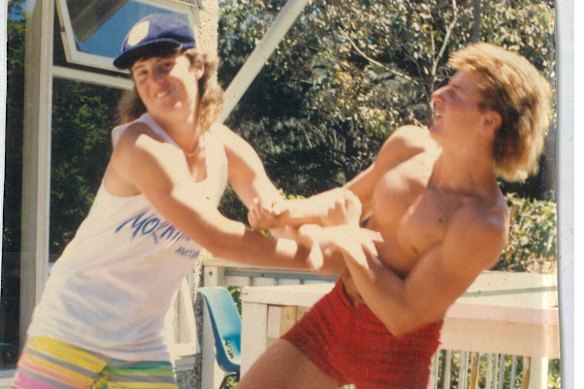 Can it be 40 years ago? James Hughes (left) in 1986 with his big brother, Karl.
