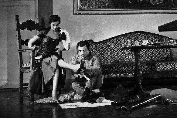 Salvatore Ferragamo at work.