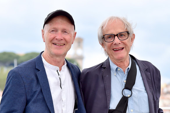 Paul Laverty and Ken Loach attend the Sorry We Missed You photocall at the 72nd annual Cannes Film Festival earlier this year.