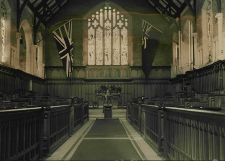An historical picture of Shore School Chapel.