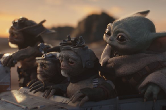 Bai, Clang, Keeto and Grogu in The Mandalorian and Grogu.